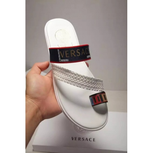 Replica Versace Slippers For Men #289403 $42.80 USD for Wholesale