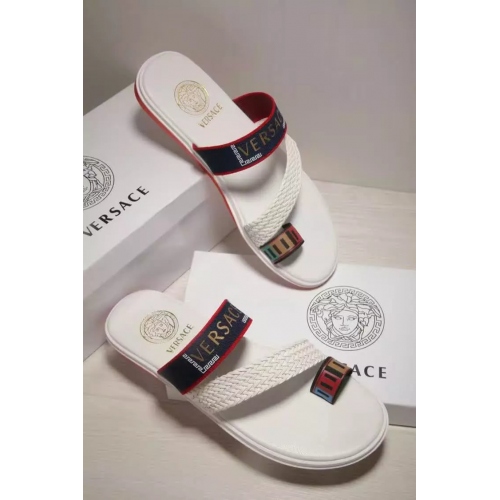 Replica Versace Slippers For Men #289403 $42.80 USD for Wholesale
