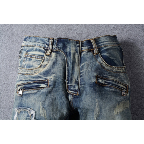 Replica Balmain Jeans For Men #321219 $68.00 USD for Wholesale