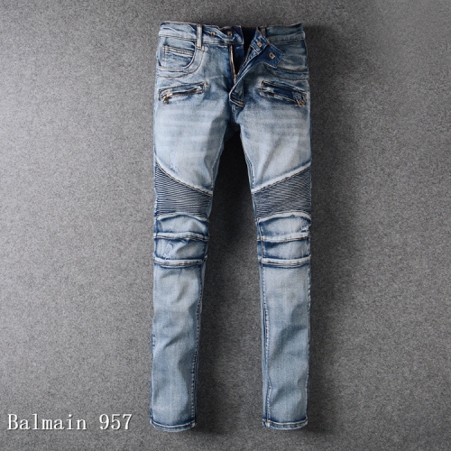 Replica Balmain Jeans For Men #364711 $64.00 USD for Wholesale