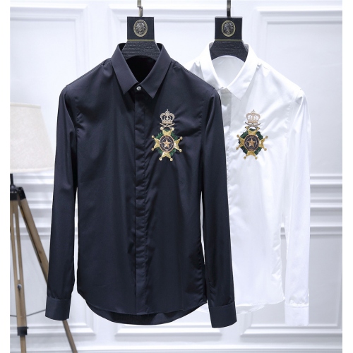 Replica Dolce & Gabbana Shirts Long Sleeved For Men #428493 $86.50 USD for Wholesale