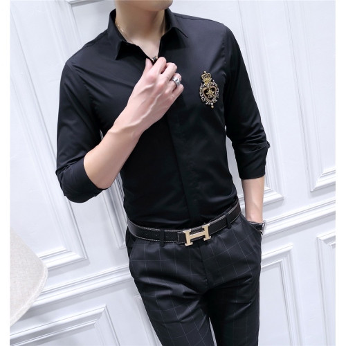 Replica Dolce & Gabbana Shirts Long Sleeved For Men #428496 $86.50 USD for Wholesale
