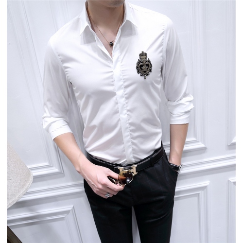 Replica Dolce & Gabbana Shirts Long Sleeved For Men #428497 $86.50 USD for Wholesale