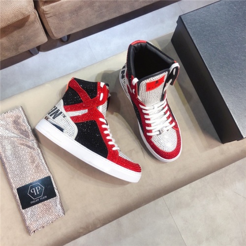 Replica Philipp Plein PP High Tops Shoes For Men #536722 $102.00 USD for Wholesale