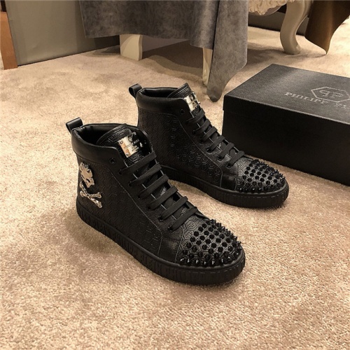 Replica Philipp Plein PP High Tops Shoes For Men #537614, $82.00 USD, [ITEM#537614], Replica Philipp Plein PP High Tops Shoes outlet from China