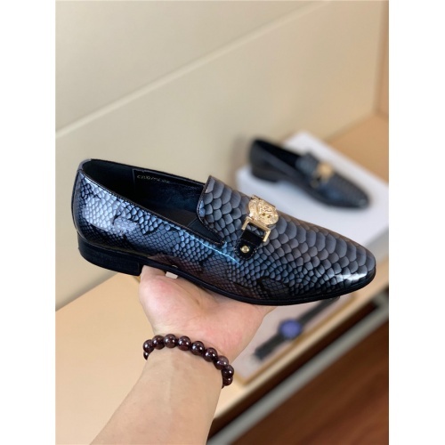 Replica Versace Leather Shoes For Men #813586 $76.00 USD for Wholesale