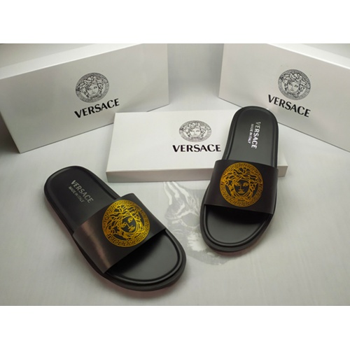 Replica Versace Slippers For Men #861281 $40.00 USD for Wholesale