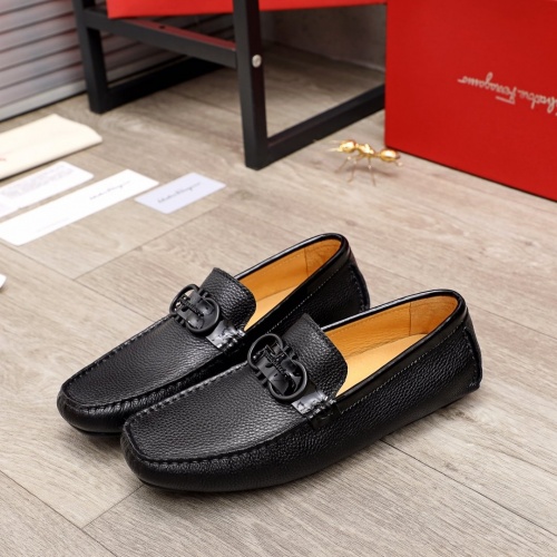 Replica Salvatore Ferragamo Leather Shoes For Men #900098 $72.00 USD for Wholesale