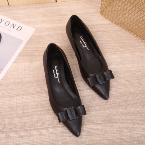 Replica Salvatore Ferragamo Flat Shoes For Women #916187 $85.00 USD for Wholesale