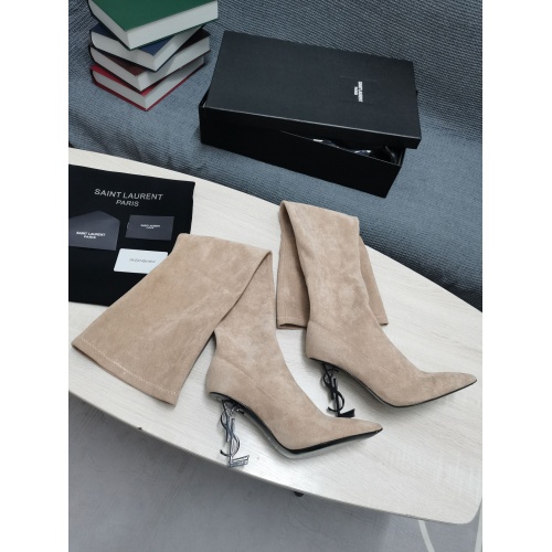 Replica Yves Saint Laurent Boots For Women #931818 $140.00 USD for Wholesale