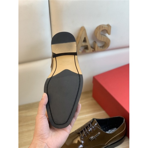 Replica Salvatore Ferragamo Leather Shoes For Men #939350 $88.00 USD for Wholesale
