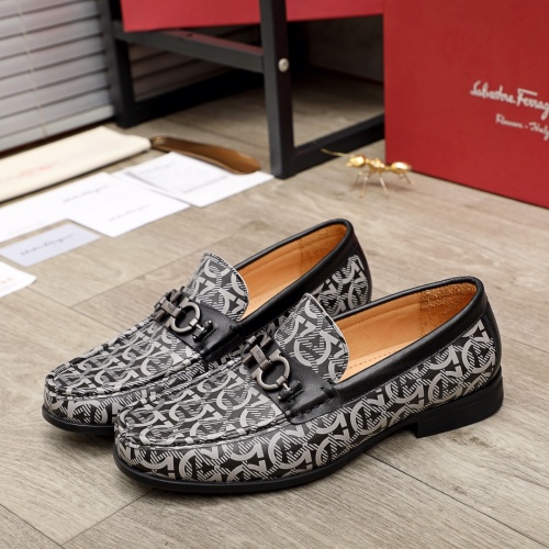 Replica Ferragamo Leather Shoes For Men #945703 $78.00 USD for Wholesale