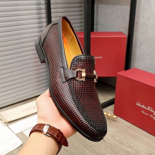 Replica Ferragamo Leather Shoes For Men #951143 $82.00 USD for Wholesale