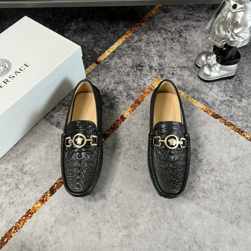 Replica Versace Leather Shoes For Men #953326 $76.00 USD for Wholesale