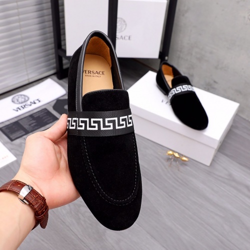 Replica Versace Leather Shoes For Men #957530 $92.00 USD for Wholesale