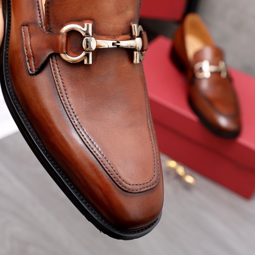 Replica Salvatore Ferragamo Leather Shoes For Men #961297 $82.00 USD for Wholesale