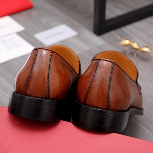Replica Salvatore Ferragamo Leather Shoes For Men #961297 $82.00 USD for Wholesale
