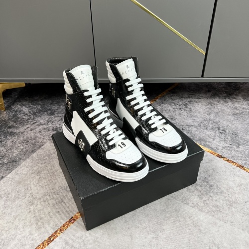 Replica Philipp Plein PP High Tops Shoes For Men #964191, $112.00 USD, [ITEM#964191], Replica Philipp Plein PP High Tops Shoes outlet from China