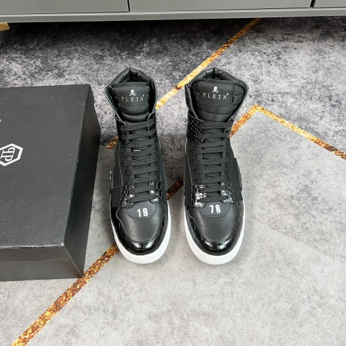 Replica Philipp Plein PP High Tops Shoes For Men #964192 $112.00 USD for Wholesale