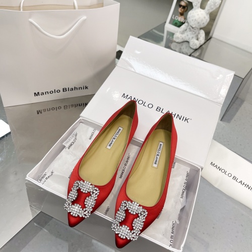 Replica Manolo Blahnik Flat Shoes For Women #969788 $85.00 USD for Wholesale