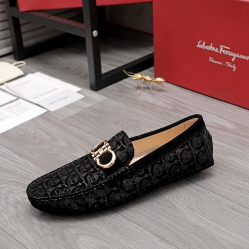 Replica Salvatore Ferragamo Leather Shoes For Men #969902 $68.00 USD for Wholesale