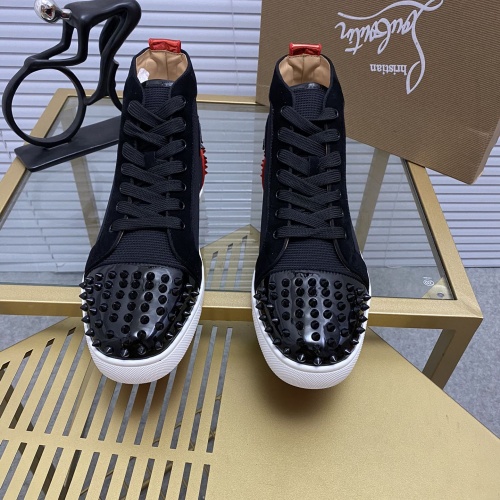 Replica Christian Louboutin High Tops Shoes For Men #985713 $92.00 USD for Wholesale