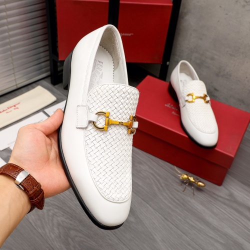 Replica Salvatore Ferragamo Leather Shoes For Men #988154 $100.00 USD for Wholesale