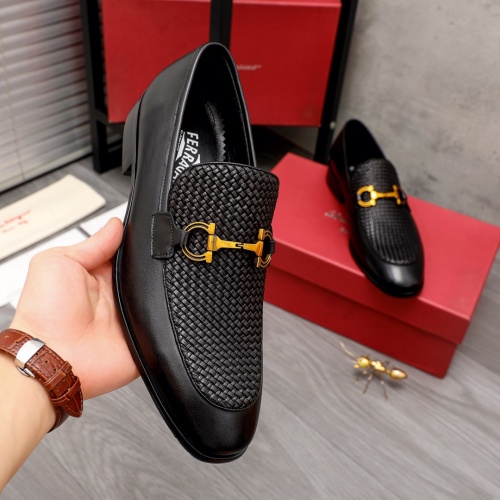 Replica Salvatore Ferragamo Leather Shoes For Men #988155 $100.00 USD for Wholesale