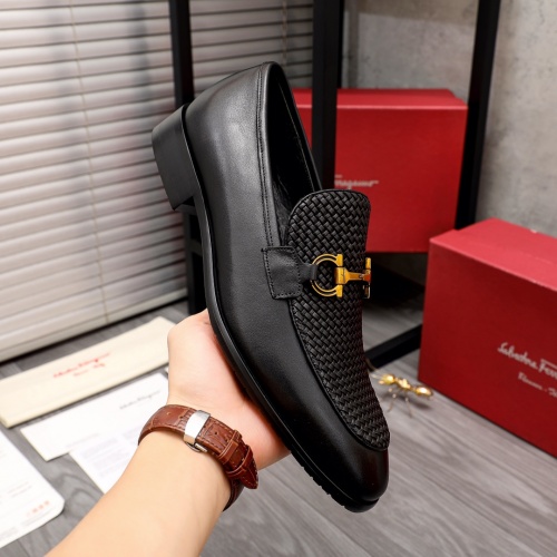 Replica Salvatore Ferragamo Leather Shoes For Men #988155 $100.00 USD for Wholesale