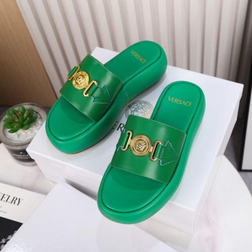 Replica Versace Slippers For Women #989594 $82.00 USD for Wholesale