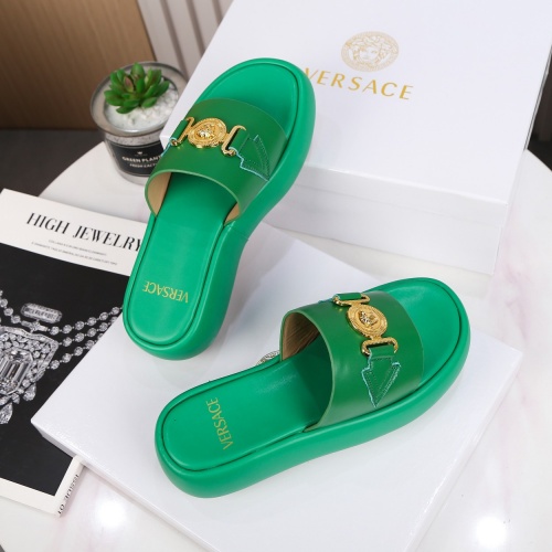 Replica Versace Slippers For Women #989594 $82.00 USD for Wholesale