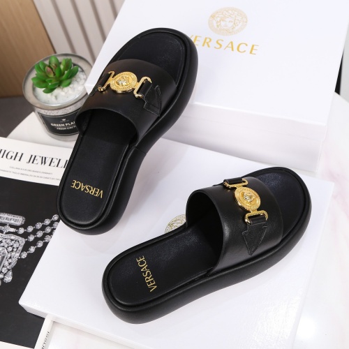 Replica Versace Slippers For Women #989596 $82.00 USD for Wholesale