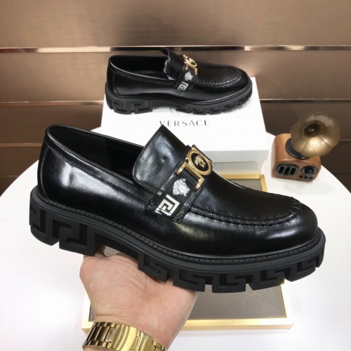 Replica Versace Leather Shoes For Men #994237 $85.00 USD for Wholesale