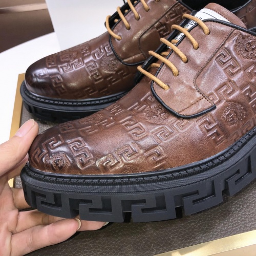 Replica Versace Leather Shoes For Men #994241 $85.00 USD for Wholesale