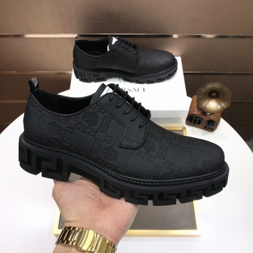 Replica Versace Leather Shoes For Men #994242 $85.00 USD for Wholesale
