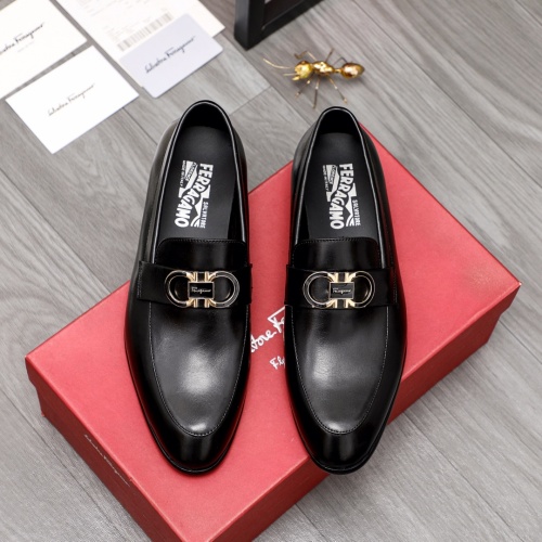 Replica Salvatore Ferragamo Leather Shoes For Men #1004856 $72.00 USD for Wholesale
