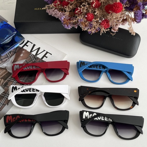 Replica Alexander McQueen AAA Quality Sunglasses #1011043 $52.00 USD for Wholesale