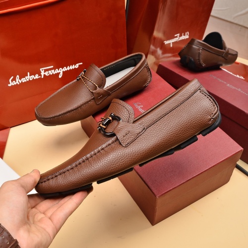 Replica Salvatore Ferragamo Leather Shoes For Men #1016984 $80.00 USD for Wholesale