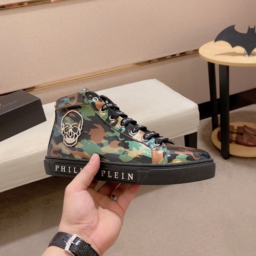 Replica Philipp Plein PP High Tops Shoes For Men #1020214 $82.00 USD for Wholesale