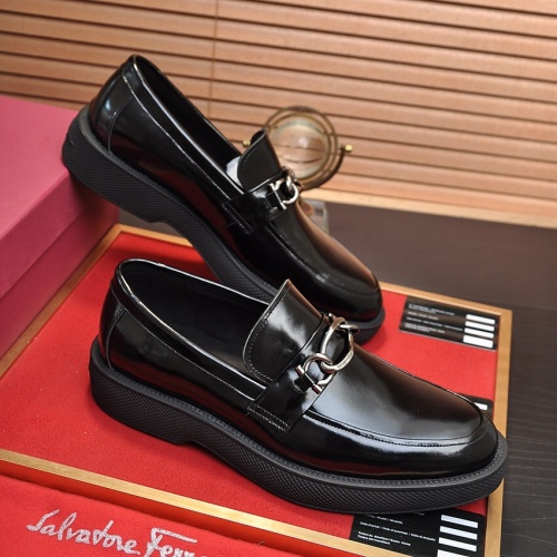 Replica Salvatore Ferragamo Leather Shoes For Men #1023154 $112.00 USD for Wholesale