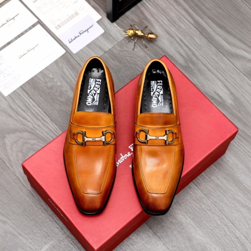 Replica Salvatore Ferragamo Leather Shoes For Men #1024896 $82.00 USD for Wholesale