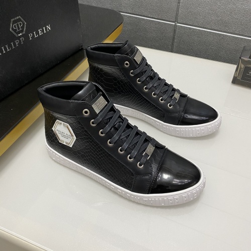 Replica Philipp Plein PP High Tops Shoes For Men #1025016, $85.00 USD, [ITEM#1025016], Replica Philipp Plein PP High Tops Shoes outlet from China