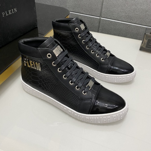 Replica Philipp Plein PP High Tops Shoes For Men #1025017, $85.00 USD, [ITEM#1025017], Replica Philipp Plein PP High Tops Shoes outlet from China