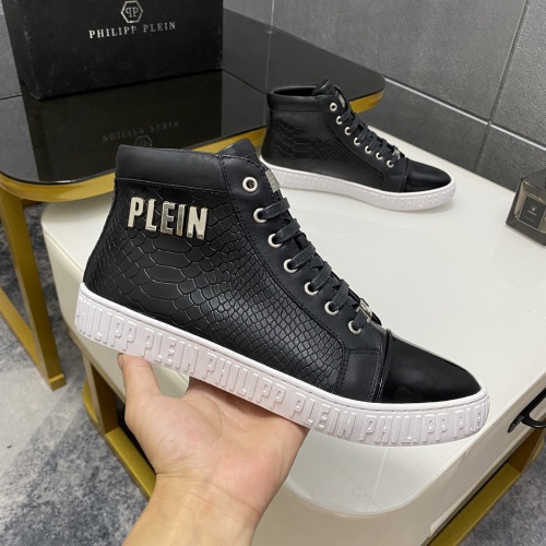 Replica Philipp Plein PP High Tops Shoes For Men #1025017 $85.00 USD for Wholesale