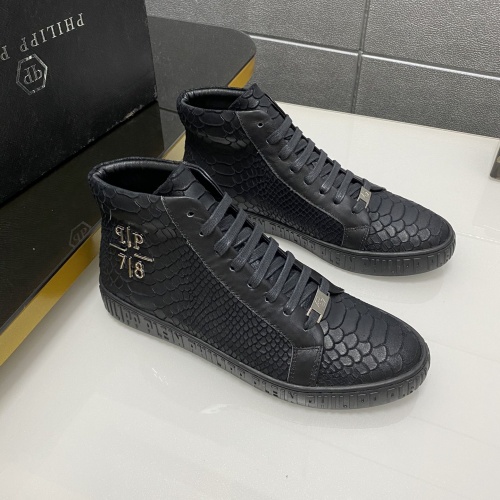 Replica Philipp Plein PP High Tops Shoes For Men #1025019, $85.00 USD, [ITEM#1025019], Replica Philipp Plein PP High Tops Shoes outlet from China