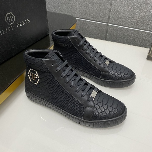 Replica Philipp Plein PP High Tops Shoes For Men #1025023, $85.00 USD, [ITEM#1025023], Replica Philipp Plein PP High Tops Shoes outlet from China