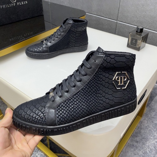 Replica Philipp Plein PP High Tops Shoes For Men #1025023 $85.00 USD for Wholesale