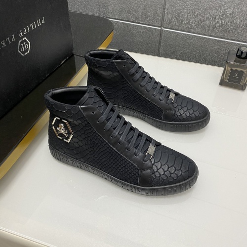 Replica Philipp Plein PP High Tops Shoes For Men #1025024, $85.00 USD, [ITEM#1025024], Replica Philipp Plein PP High Tops Shoes outlet from China
