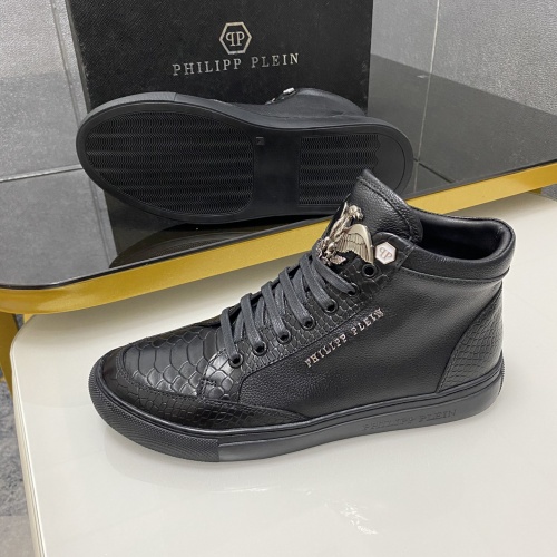Replica Philipp Plein PP High Tops Shoes For Men #1025029 $85.00 USD for Wholesale