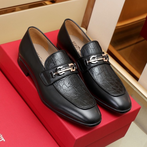 Replica Salvatore Ferragamo Leather Shoes For Men #1026026 $125.00 USD for Wholesale